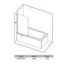 Frameless Bath Shower Screen Bathroom Fixed Clear 6mm Glass Panel 800x1400mm