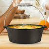 Cast Iron Casserole Dish Pot Pan Cooked Camping Stew Dutch Oven Stockpot Skillet