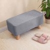Grey Padded Footstool Stool Bench Sofa Footrest Hallway Bedroom Chair Kids Seat