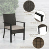 PHI VILLA Garden Furniture Patio Wicker Rattan Chairs with Cushion for Yard