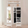 Mirrored Jewelry Armoire Bedroom Standing Jewelry Cabinet Storage Organizer