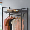 Industrial Open Wardrobe Storage Unit Clothes Rail Shelves Hanging Rack Black