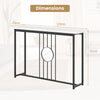 Long Sofa Side Table Narrow Accent Table w/Adjustable Foot Pads-Black