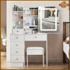 Dressing Table Makeup Vanity Set Desk with Lighted Mirror Drawer Stool Bedroom