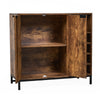 Freestanding Floor Wine Rack with Wine Bottles Holder, Whisky Liquor Cabinet Bar