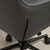 Vinsetto Home Office Chair Leather-Feel Fabric Swivel Chair with Armrests Grey