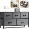 Fabric Chest of Drawers 5 Drawer Dresser Bedroom Bedside Storage Organizer Unit