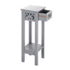 Wooden Tall Side Table Slim Narrow Night Stand Bedside Drawer Storage Cabinet