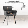 2x Dining Chairs Faux Leather Kitchen Dining Room Chairs Metal Legs Grey