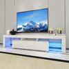 200CM Width White TV Stand Matt Cabinet Unit Modern High Gloss Door LED Light