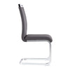 Dining Chairs Set of 4 Faux Leather with Stylish Cantilever Metal Frame Grey