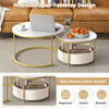 80 & 60 CM Circle Cocktail Table Round Coffee Table Set of 2-White