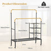 Rolling Clothes Drying Rack Double Rods Garment Rack w/ Adjustable Hanging Bars