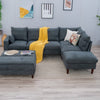 L-Shaped Corner Sofa, Sectional Couch with Built-in USB Port Chaise