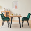 2pcs Dining Chairs Set Velvet Padded Seat Back Lounge Meeting Room Chair Green