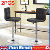 2x Faux Leather Chrome Breakfast Back Bar Stool Swivel Kitchen & Gas