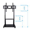 Mobile TV Stand on Wheels for 32-100" Screen Floor TV Cart Ultra Stable Trolley