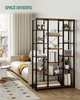 6-tier Bookcase Industrial Shaped Bookshelf Wooden Storage Display Rack
