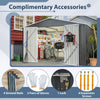 Garden Shed 10X8FT Metal Apex Roof With Free Foundation Base Storage House Anthr
