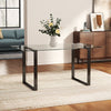 Extra Large Rectangular Dining Table with Glass Top & Metal Legs for Dining Room