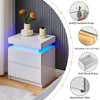 Modern White High Gloss Table Side Table Coffee Table Display with LED Light UK