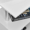High Gloss Side End Table Storage Shelves Bedside Table 2 Tier White LED S-Shape
