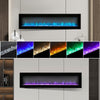LED Fireplace Media Wall Fire Wall Mounted / Standing Feet Electric Heater 40in