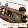 King Size Bed Frame Heavy Duty Metal Platform Bed w/Charging Station