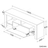 Modern High Gloss 140cm LED TV Stand Cabinet Unit Black Stroage Drawer Sideboard