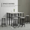 6 Piece Industrial Bar Table Set 2 Kitchen Breakfast 4 Stools Grey Chair Seat
