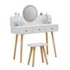 Modern Dressing Table with LED Lights Mirror White Vanity Make up Desk