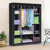 PRACTICAL FABRIC CANVAS WARDROBE HANGING RAIL SHELVING CLOTHES STORAGE CUPBOARD