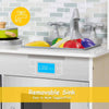 Kids Cooking Pretend Play Toy Kitchen Set with Hooks & Stove-Silver