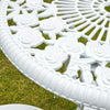White Bistro Set Outdoor Patio Garden Furniture Table and 2 Chairs Metal