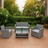 Rattan Garden Furniture 4 Seater Sofa Set Grey Outdoor Patio Lounge Coffee Table