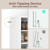 Sturdy Metal Support Slim Cupboard Tall Kitchen Storage Cabinet-White