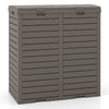 Outdoor Double Bin Trash Can 235L Large Capacity Waste Bin w/ Liquid Tray
