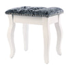 Vintage Vlevet Dressing Table Stool Makeup Chair Soft Padded Cushion Piano Seat
