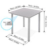 Square Table&2/4 Chairs Dining Set Wood Top Metal Frame Dining Table Kitchen