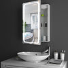 Bathroom Showerroom Wall Mounted LED Mirror Cabinet with Lights Clock Socket UK