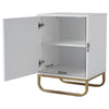 Nightstand 2-tier Bedside End Sofa Coffee Table Storage Table w/Gold Metal Legs