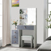 Modern Dressing Table Vanity Set with LED Mirror Cabinet Stool 4 Drawers Gift UK