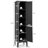 5-Tier Bathroom Floor Cabinet Tall Narrow Storage Cabinet Organizer w/Doors
