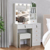 Vanity Set Makeup Table with Lighted Mirror Dressing Table 6Drawer Dresser Desk