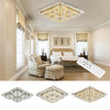 LED Crystal Chandelier Ceiling Light Round/Square Pendant Lamp Dining LivingRoom