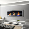 Bioethanol Wall mounted Fireplace Steel Recessed/Inset Burner Fire Heater 140 cm
