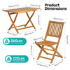 5PCS Acacia Wood Outdoor Dining Set Folding Table w/ 4 Chairs Patio Garden Patio