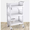3-Tier Service Trolley with Wheels,Utility Cart for Beauty Salon w/ Drawers