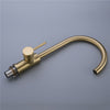 Brass Kitchen Dual Sink Mixer Taps Deck Mounted Swivel Spout Faucet Brushed Gold