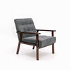 New Accent Chair Wood Frame with Cushion Balck Wide Seat Armchair